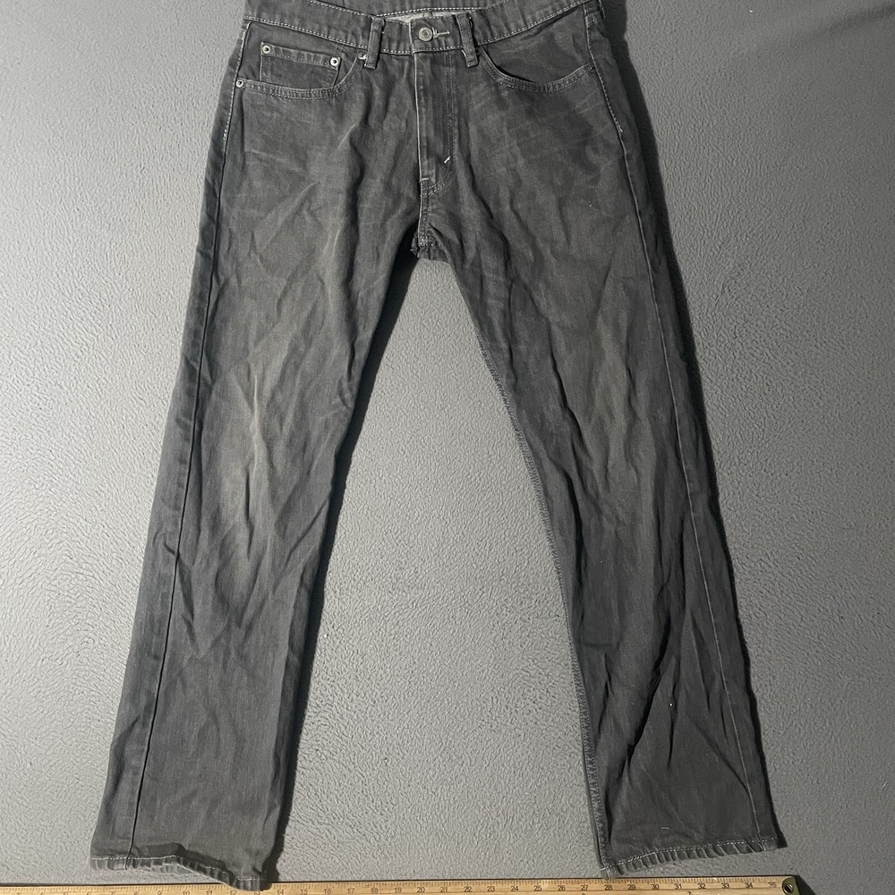 Levis Jeans Mens 31x32 Gray Denim 511 Straight American Stretch Black Tab